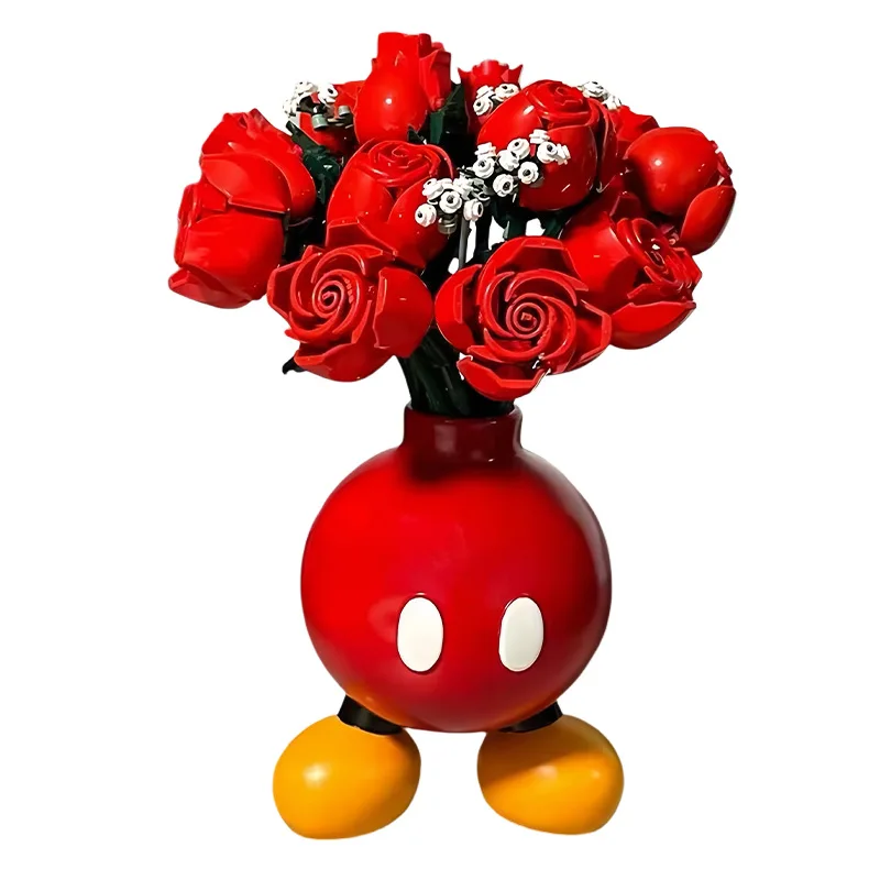 Anime Creative Decoration Black Mickey Vase Living Room Cartoon Desktop Sculpture Decoration Cute Gift view 4