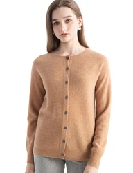 LONGMING Women Cardigan 100% Merino Wool Sweater Wool Blends Autumn Winter Warm knitted Femme Cardigan Women Cashmere Sweater