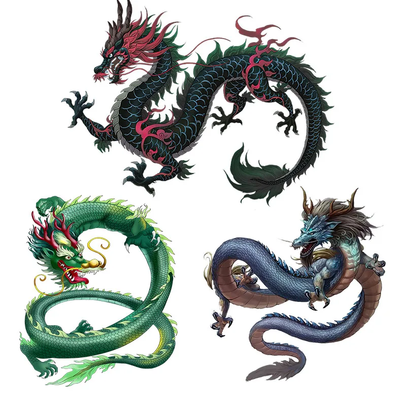 Autocollant mural trois Ratels QC558, dragon puissant, art pour la décoration de la maison, sparadrap de chambre d'enfants