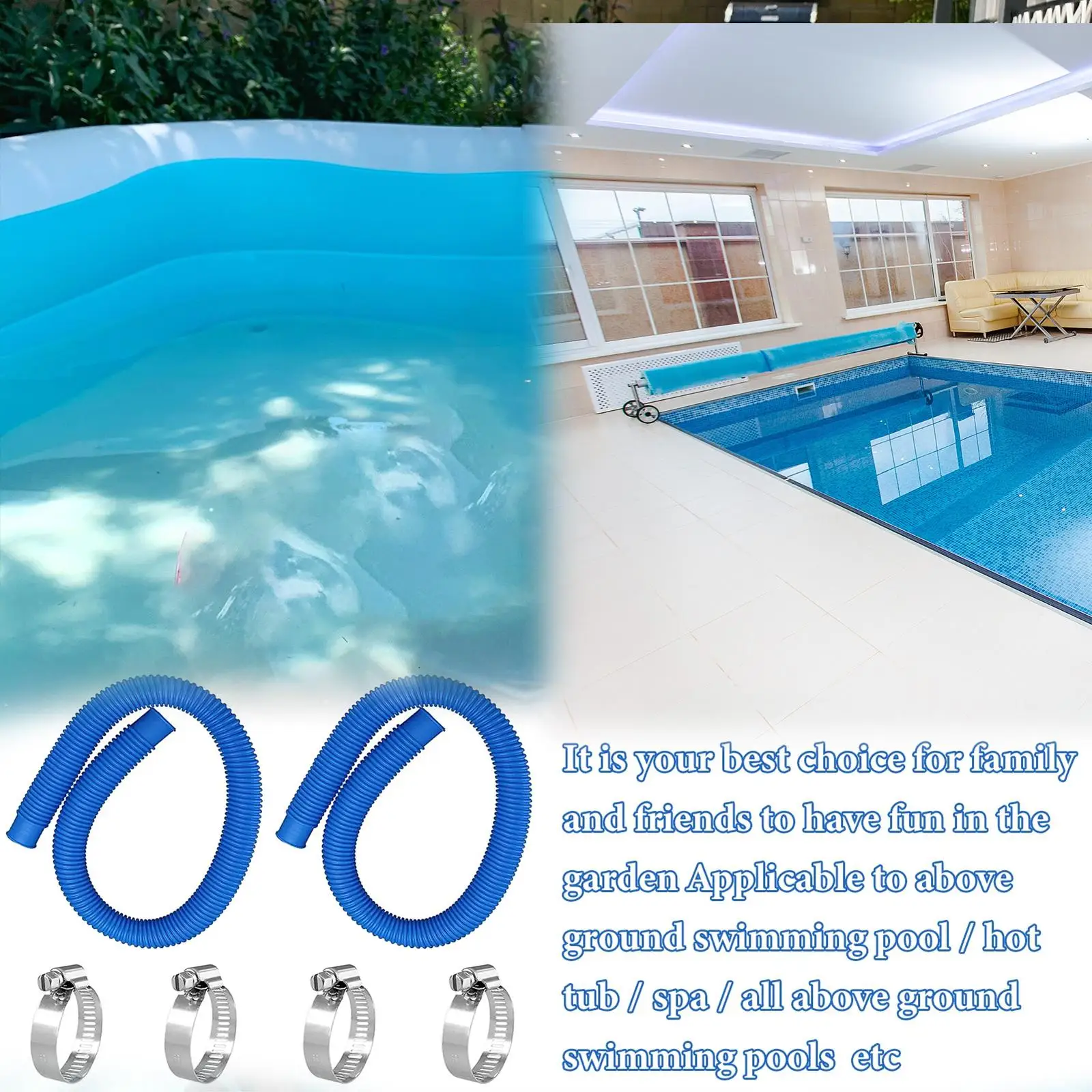 2Pcs Replacement Hose 1.25inch Diameter Lightweight Leakproof for 330 GPH