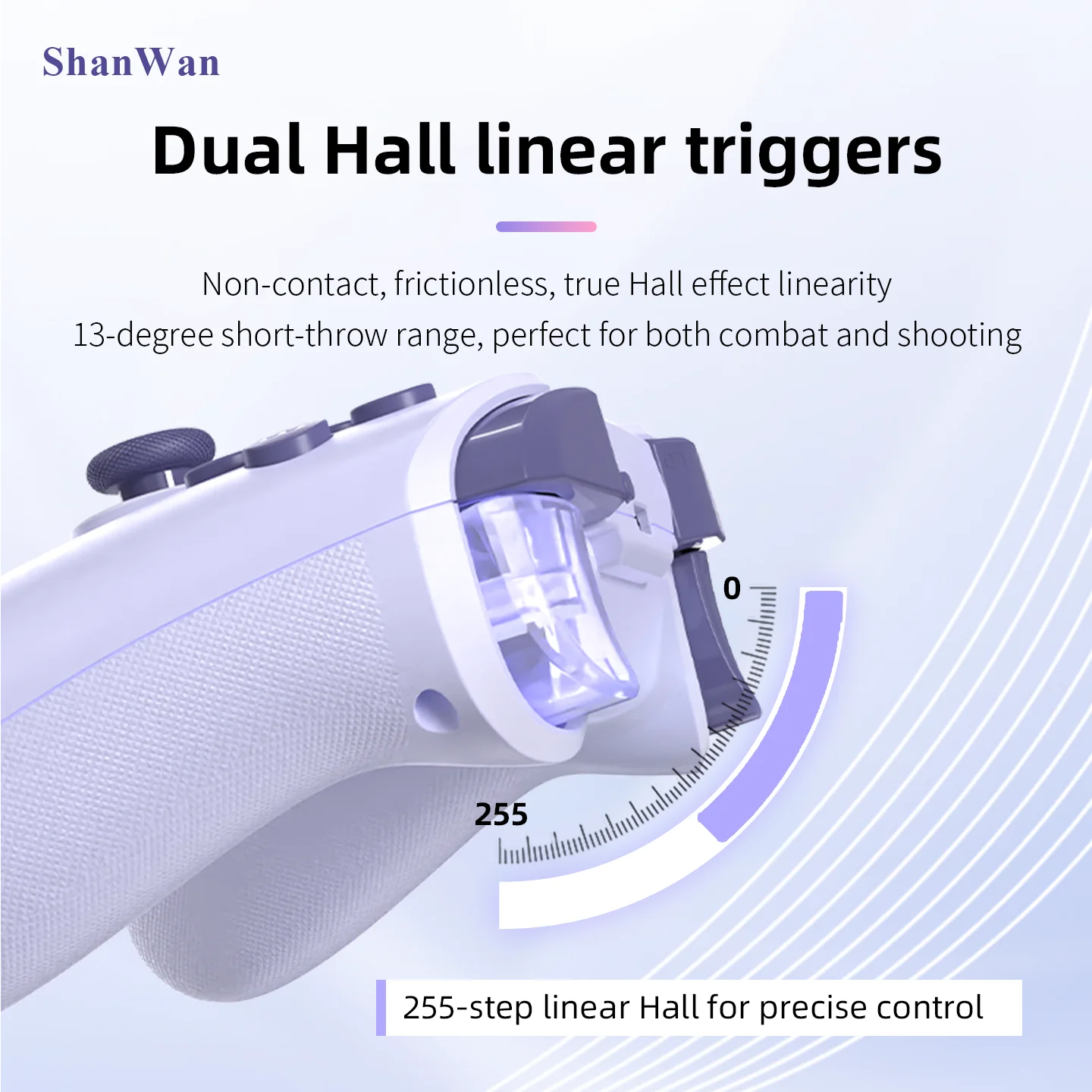وحدة تحكم الألعاب اللاسلكية ShanWan Q34Pro: توافق متعدد المنصات، عصا تحكم القاعة + مشغل خطي، اهتزاز مزدوج #3