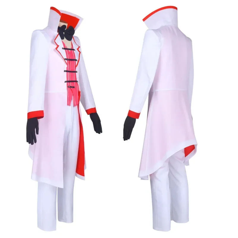 Lucifero Hazzbin Costume Cosplay Papillon Costume da uomo Uniforme Giacca Gilet Pantaloni Parrucca Halloween Festa di compleanno Costume da uomo