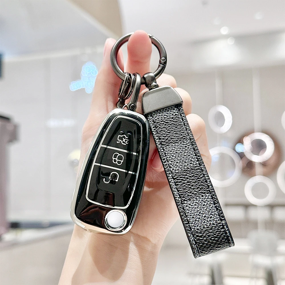 TPU Remote Car Key Shell Case for Ford Focus Transit Custom MK8 Cargo Tourneo Custom 2012+ Fiesta 2013 Auto Fob Cover