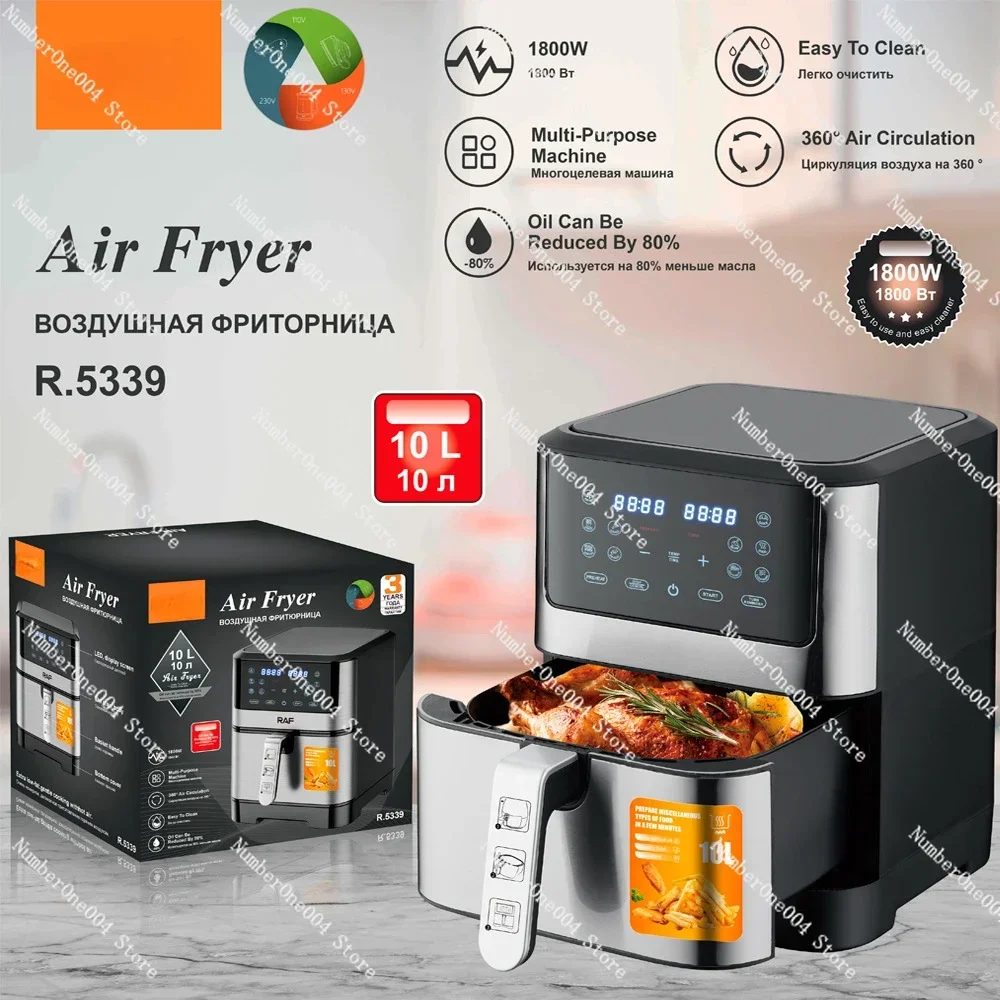 Cross border air fryer 10L large capacity touch screen intelligent home no deep fryer electric grill cooking pot