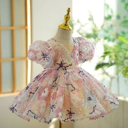 2024 New Baby Princess Ball Gown Birthday Party Christening Clothes Flower Girl Dresses For Weddings Vestido Nena Ropa De Niña