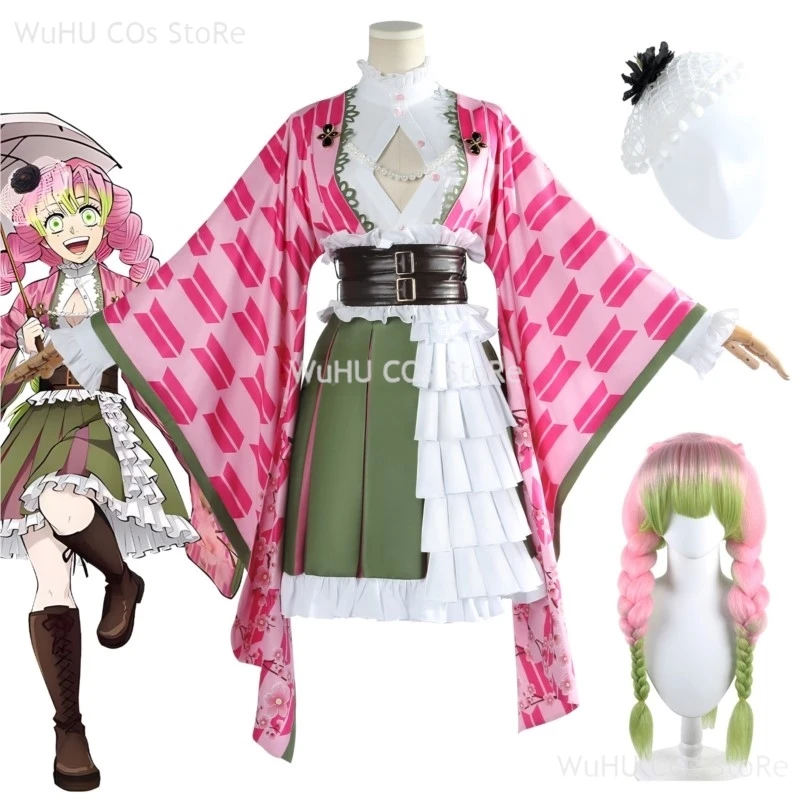 

Kanroji Mitsuri Cosplay Demon Cosplay Slayer Costume Kanroji Mitsuri Halloween The 5th Anniversary Costumes Female Party Dress