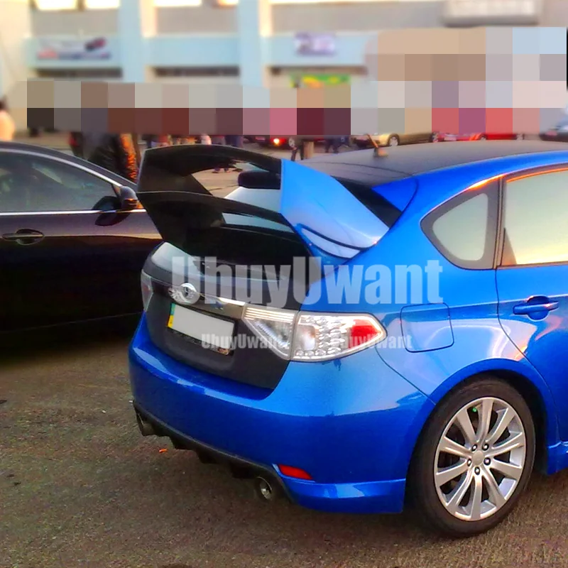 سبويلر لسوبارو امبريزا WRX STI X 10th عالي الجودة من ألياف الكربون/مادة FRP سبويلر خلفي للسيارة باللون الأسود غير اللامع 08-11 #5