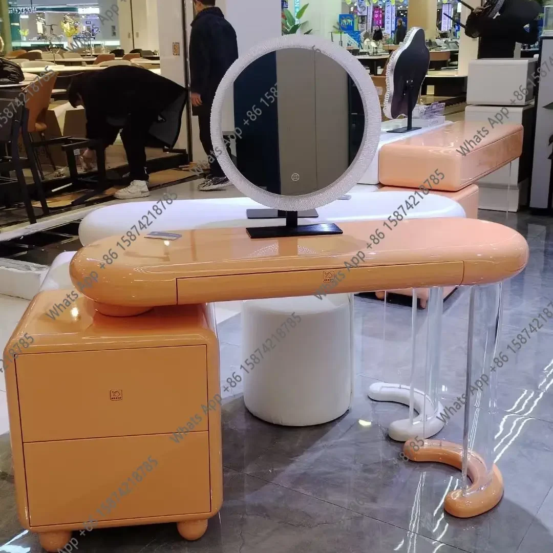 

W Macaron Color New Small Apartment Dresser With Paint Makeup Table Cream Style Bedroom Simple And Fashionable