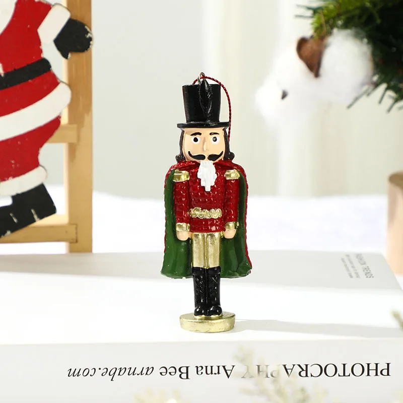 Weihnachten Cartoon Stehende Nussknacker Spieluhr Harz Kleine Anhänger Weihnachtsbaum Ornament Soldat Dekoration Geschenk
