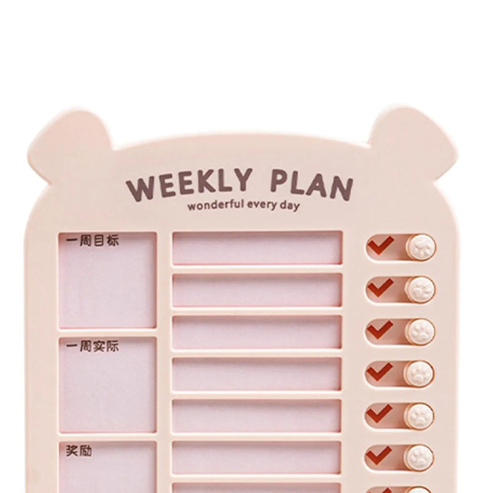 Papan jadwal harian daftar dapat dilepas dengan kertas kartu kosong untuk RV