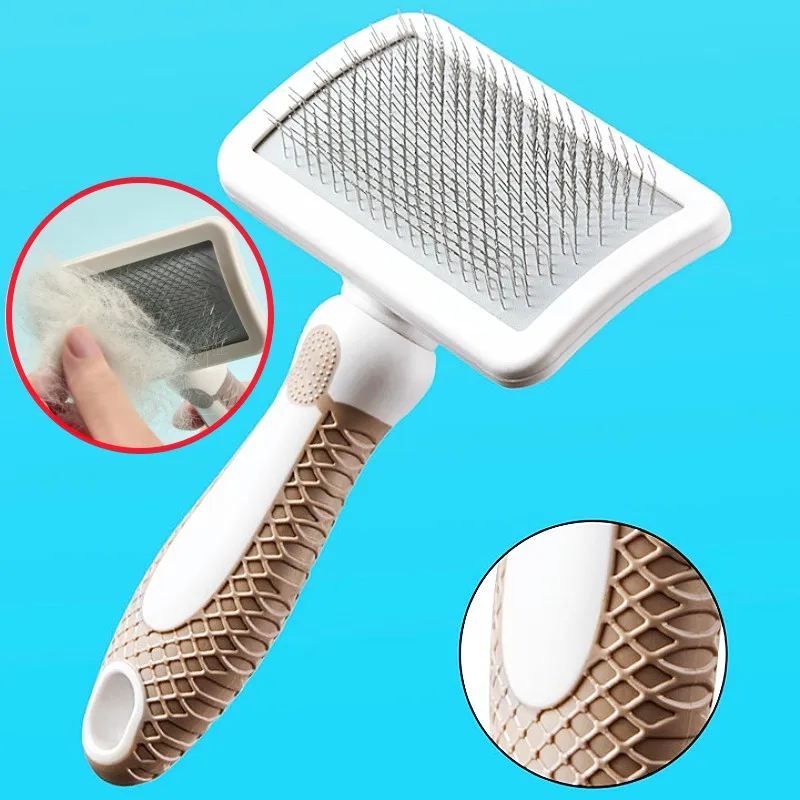 

Dog Brush Stainless Steel Dogs Comb Pet Hair Remover Massage Cat Brush Comfortable Handle Combs for Dog Long Hair Knot Cleaning