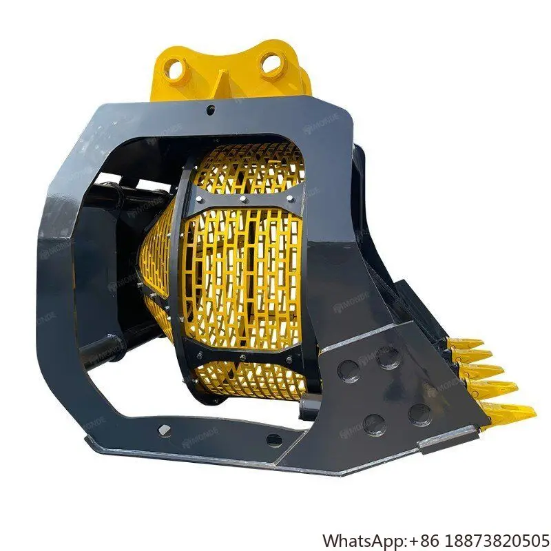 high performance Mini Screening Bucket  Good Quality Rotary Soil Selecting Screen Bucket For 4-5ton Excavator