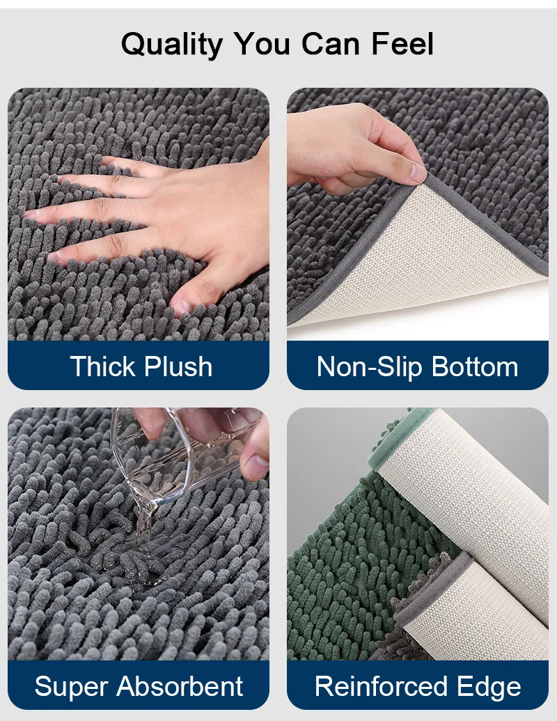 Superabsorbierende Hunde-Türmatte, Rutschfester Boden, Waschbarer Eingangsteppich, Hält Böden Sauber, Perfekt für Schmutzige Nasse Schuhe & Pfoten, Grau – Detail 3