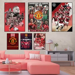 M-Manchester U-United F.C Poster Home Room Decor soggiorno camera da letto arte estetica pittura murale adesivi