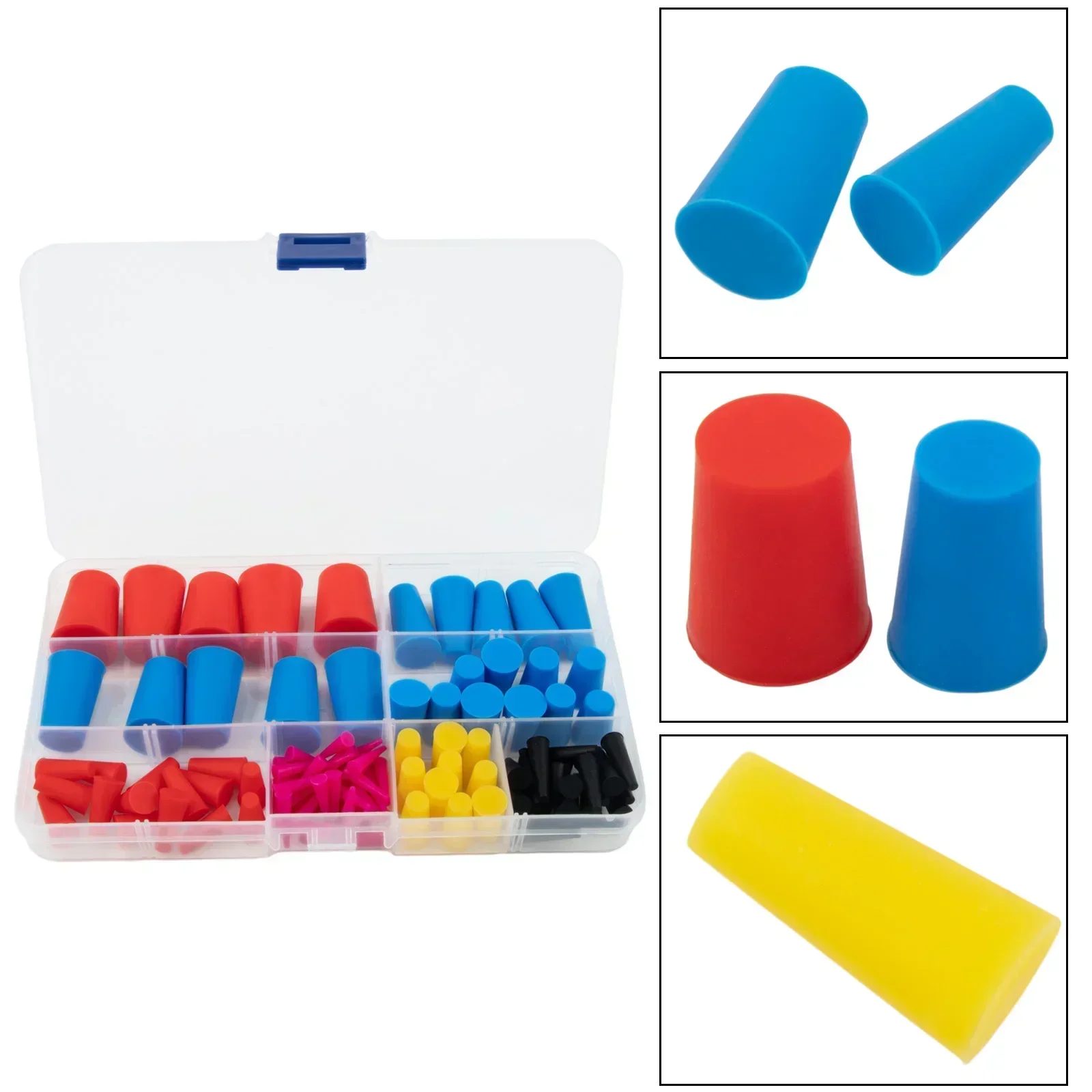 105x High-Temp Mask Plugs Powder Coating Silicone Cone Plugs Assortment Kits Car Maintenance Parts Reusable Accessories