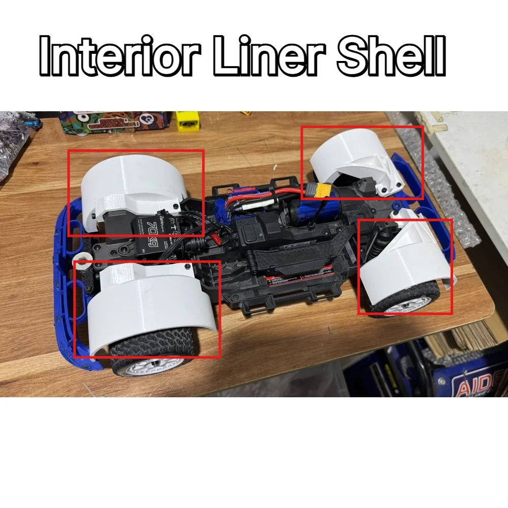 RC Car Interior Liner Shell 1/14 Custom Inner Fender Liner Part For Losi Mini Rally LOS01008 Off Road Rally Model Accessory