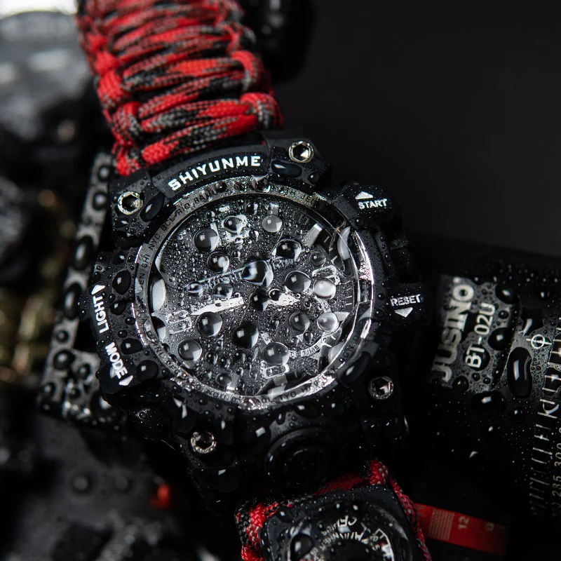 Outdoor Survival Paracord Watch with Compass & Thermometer