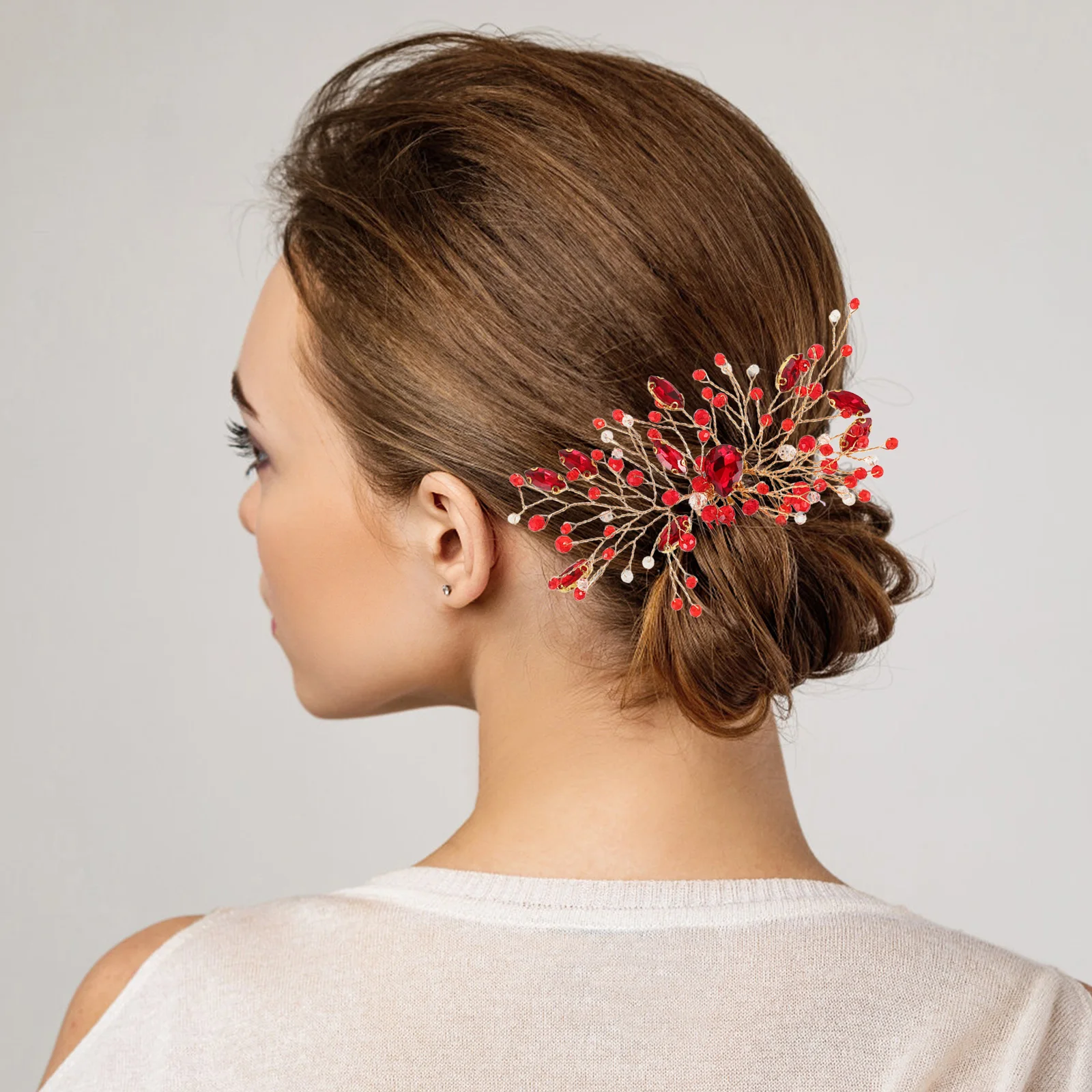 

Female Hair Accessory Rhinestone Comb Bride Supply Accessories Metal Bridal Side