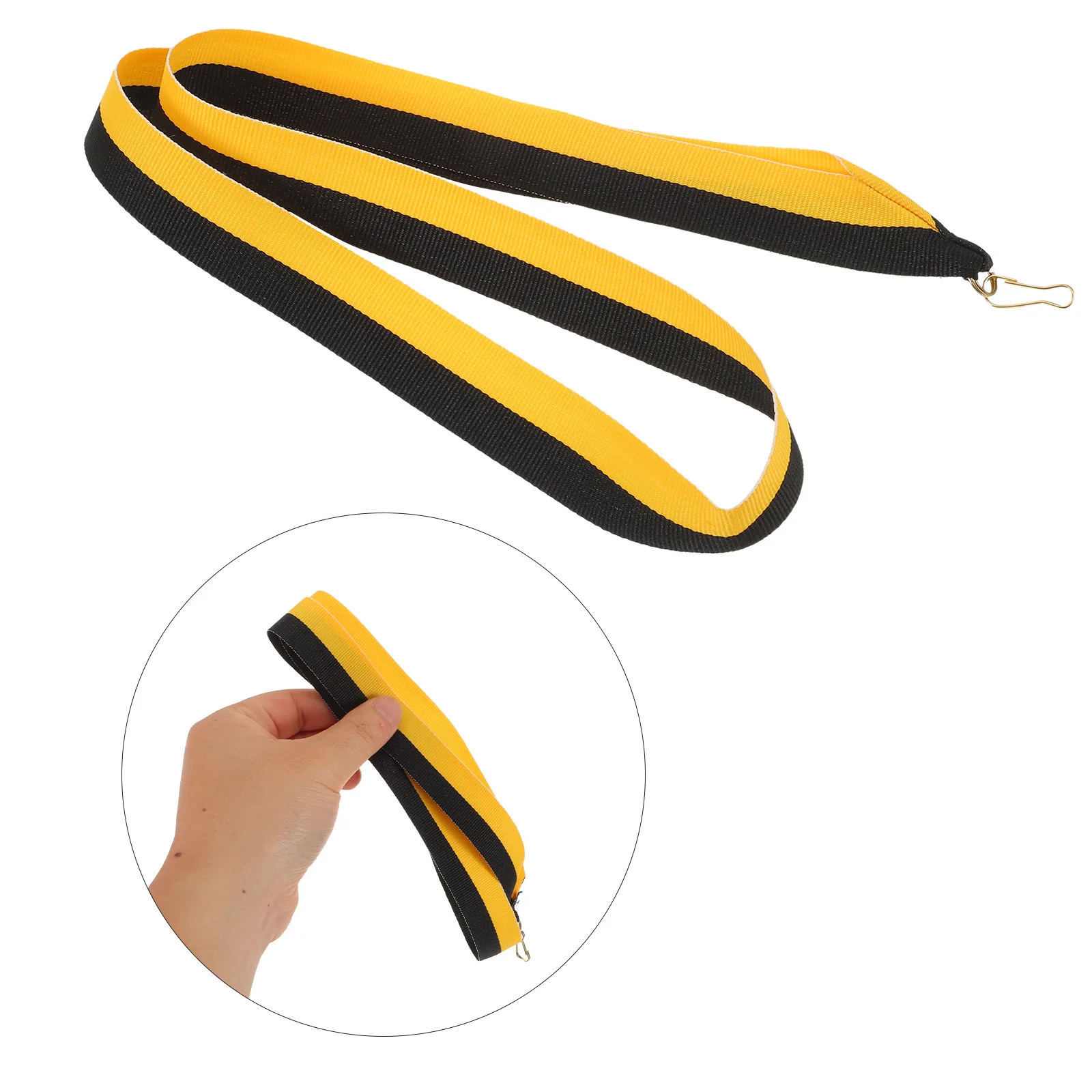 

20 Pcs Medal Lanyard Snap Clip Ribbon for Awards Button Striped Medals Sports Meeting Neck Party Polyester Events Competitions