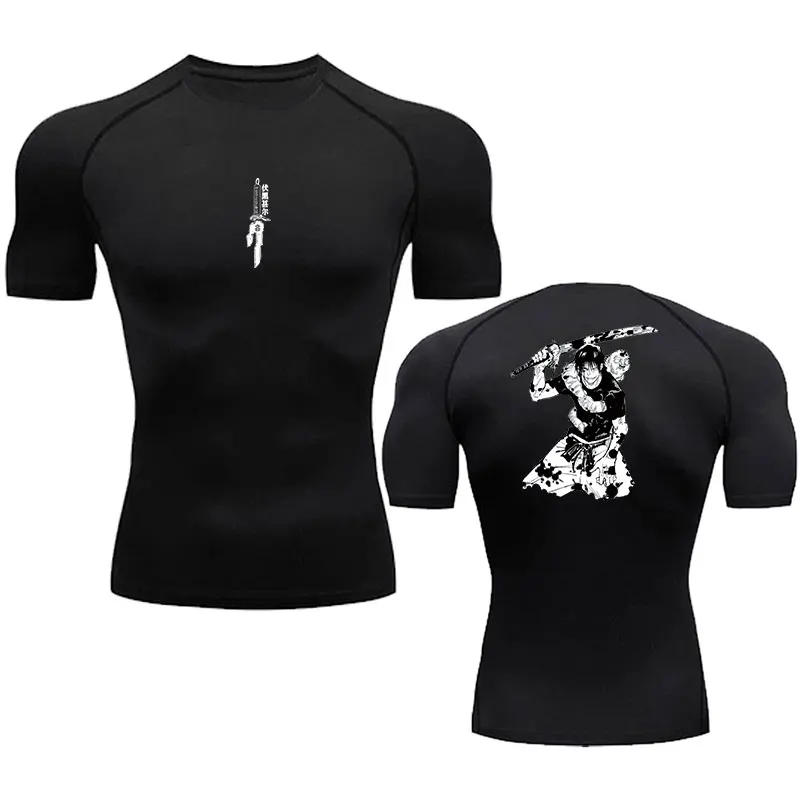 

Anime Compression Shirt Men's Printed Breathable Football Fitness Skinny Sportswear Althletic Quick Dry Motorcycle Top