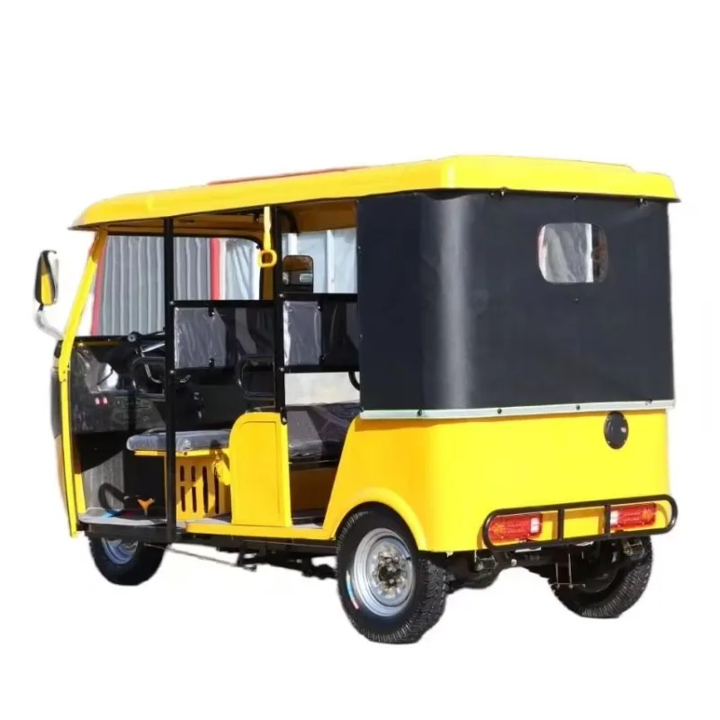 Electric Tricycle Motorcycle/Tuk Tuk Pull Type Design with Closed Body for Passenger Use Accommodating 6 People