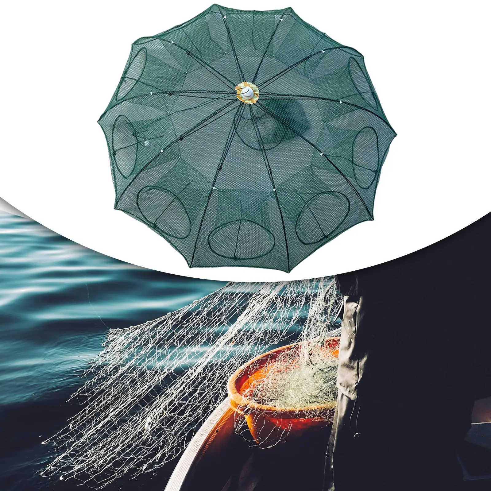 Fishing Net Trap Available Foldable Fishing Trap Fishing Bucket for Catching Crabs Minnows Picnic Crab Net