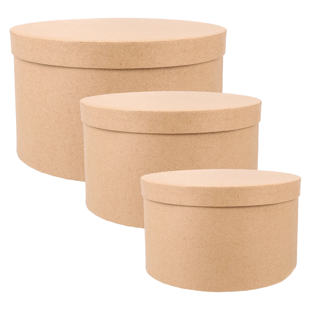 

3 Pcs Kraft Paper Box Cardboard Boxes Cake with Window Mini Khaki Bakery Cookie