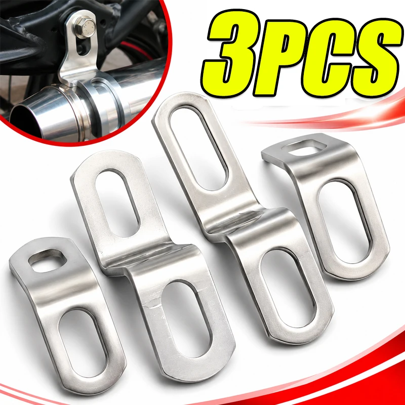 Motorcycle Exhaust Pipe Bracket Z/L-Shaped Motorcycle Modification Exhausts Pipe Clamps Stainless Steel Fixed Bracket Accessory