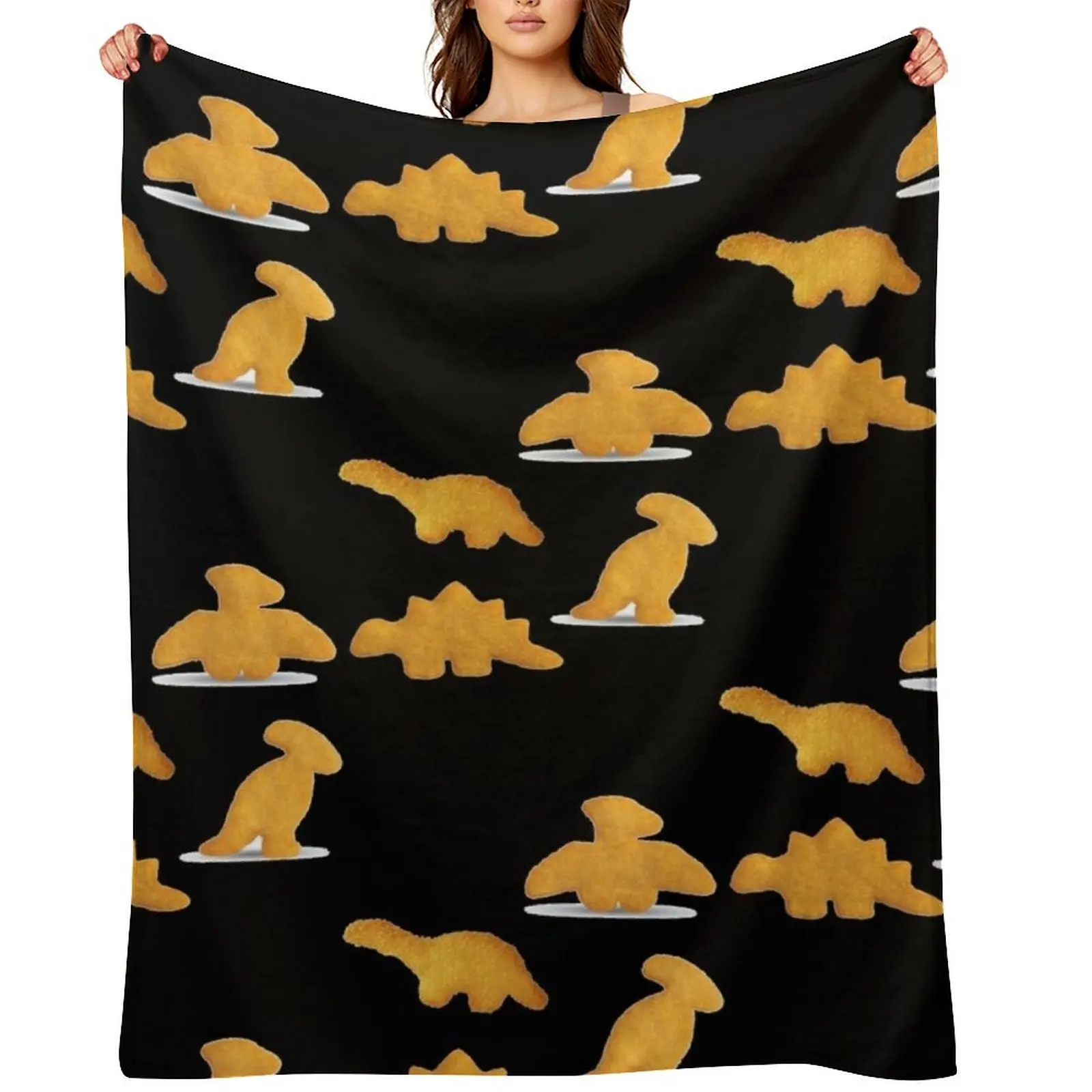 

dino chicken nuggets Throw Blanket Furrys Sofa Throw Decorative Throw valentine gift ideas Blankets