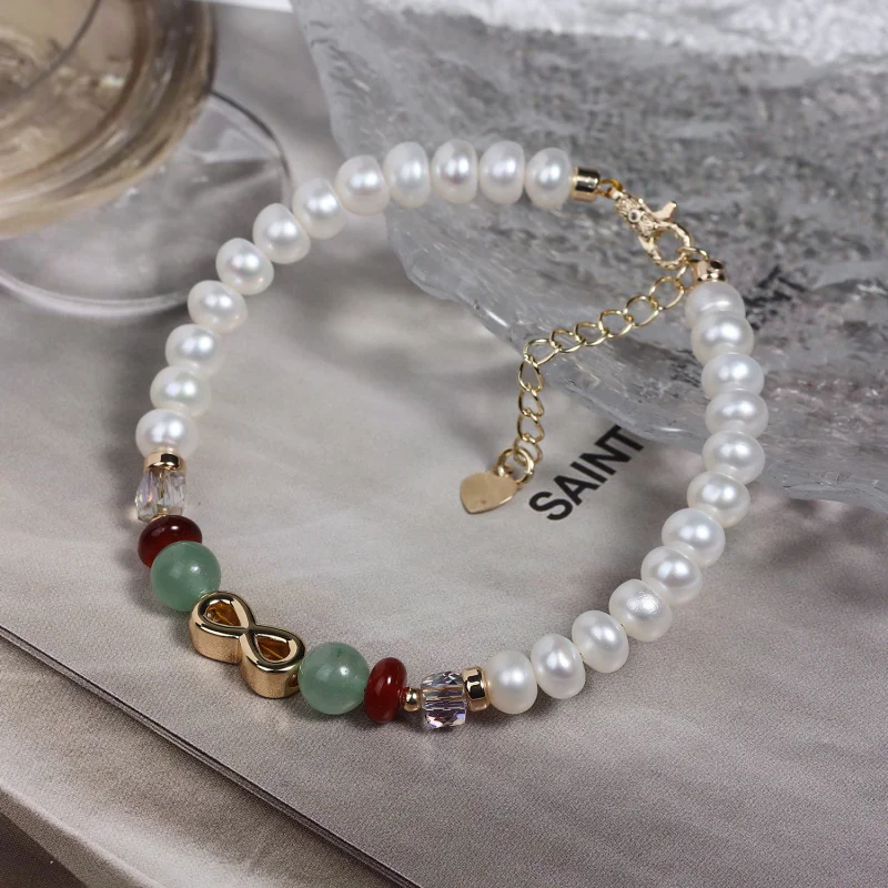 

Glossy Natural Freshwater Pearl Bracelet Gemstone Accessories Design