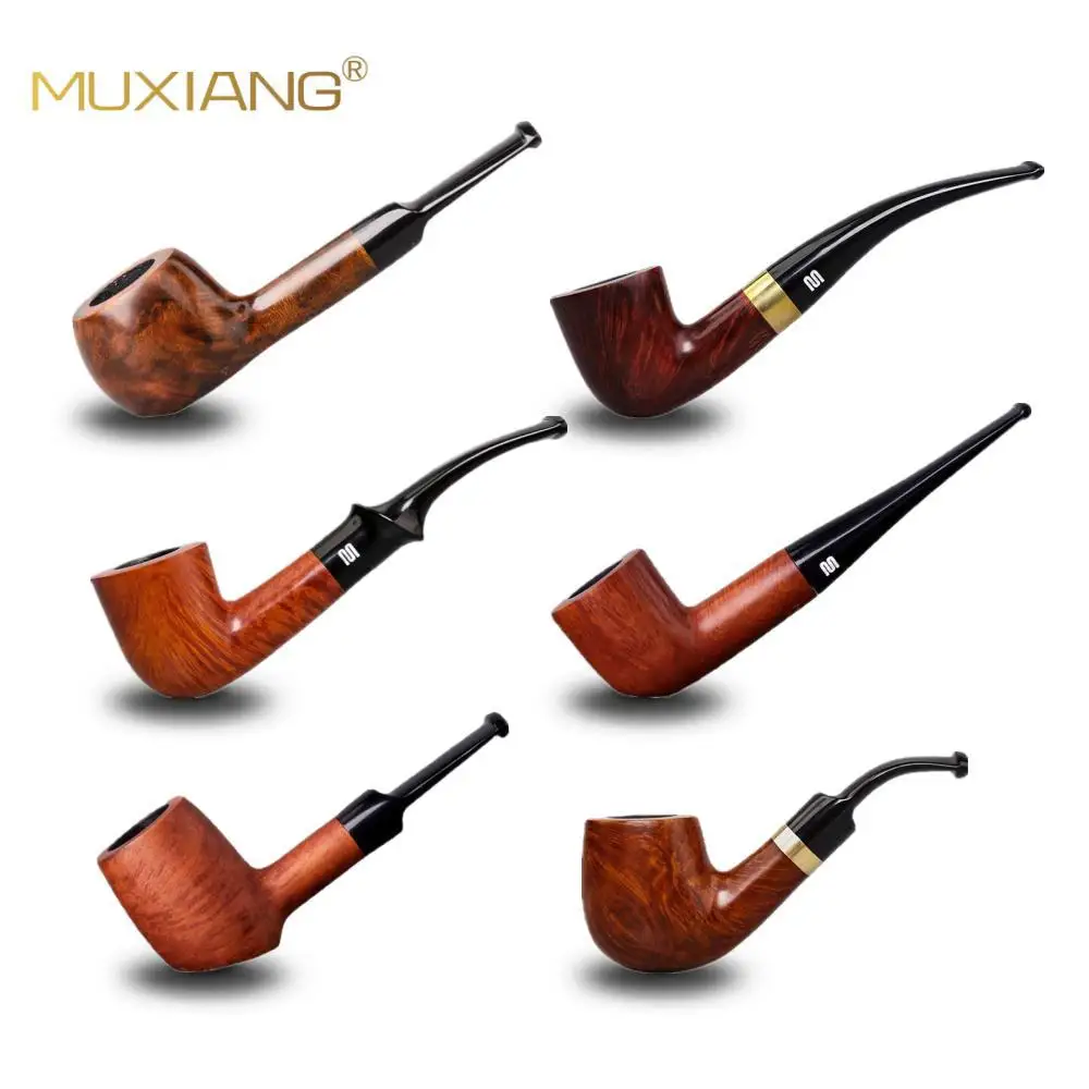 

MUXIANG Portable Short pipe handmade briar wood tobacco pipe 9mm flue design suitable for beginner smoke smoking pipe short time