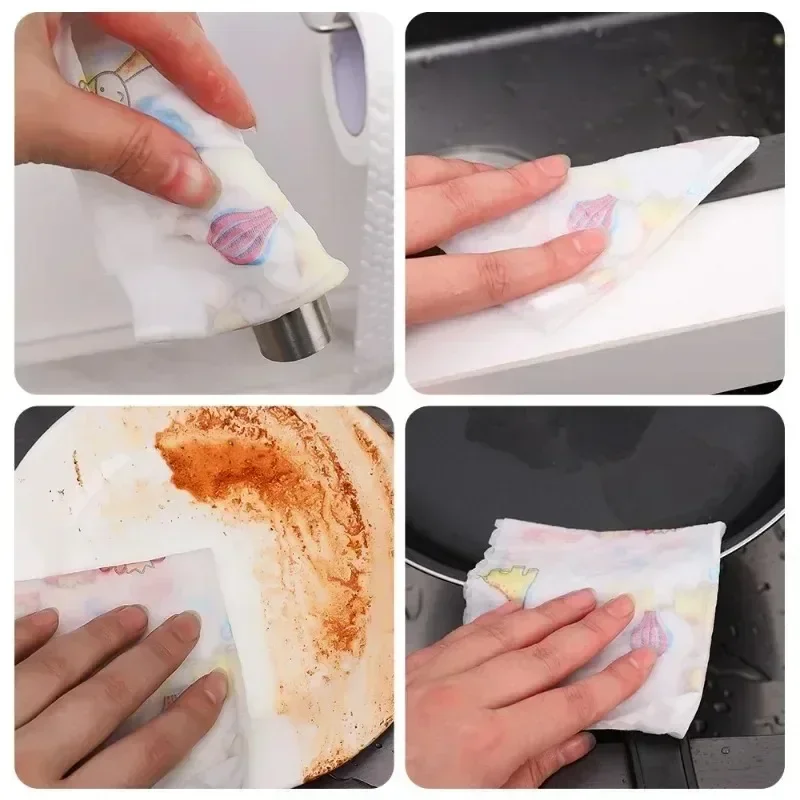 300/50pcs Reusable Non-Woven Cleaning Cloths Disposable Rags Kitchen Dishcloths Rag Washing Cloth Towels Scouring Pads Wholesale