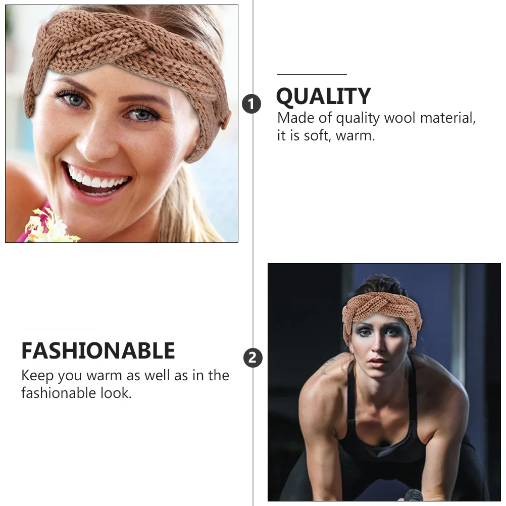 4 قطعة محبوك الأذن دفئا عقال الشتاء أشرطة رأس للنساء الدافئة مريحة رباط شعر مع أزرار جانبية يندبروف أنيق