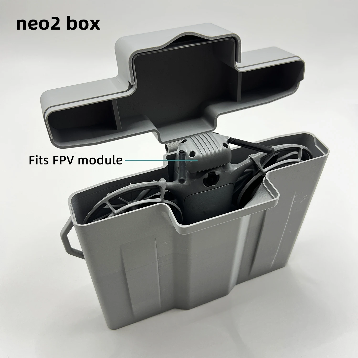 Fits FPV Module Shockproof Hard Case for DJI Neo 2, 3D Printed Waterproof Custom Storage Box for Drone & Accessories