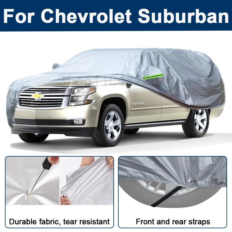 

Всепогодный чехол для автомобиля Chevrolet Suburban с отражающими полосами, водонепроницаемый, снегозащитный, пылезащитный, с защитой от УФ-излучения, автозапчасти