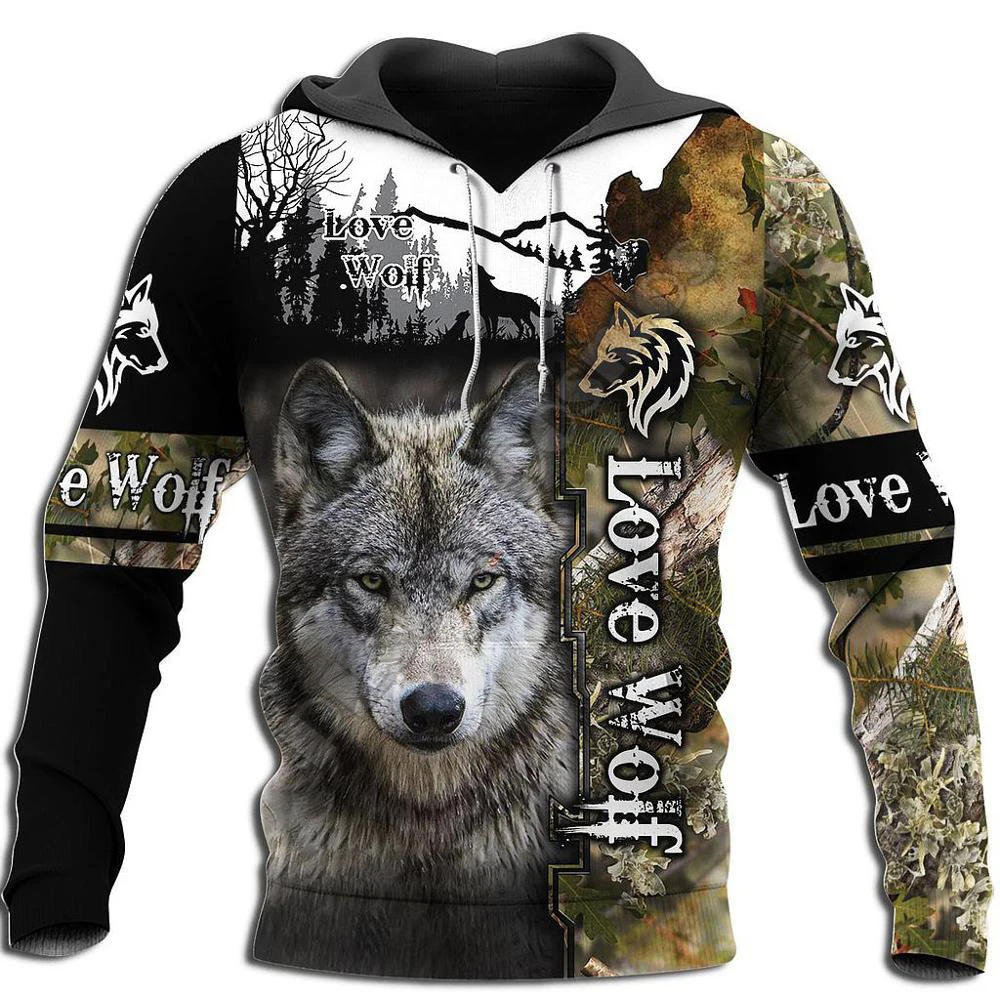 Sudaderas con capucha con estampado de lobo para hombre, sudaderas con capucha 3d, chaquetas de marca, jersey de calidad, chándales de moda, ropa de calle de animales