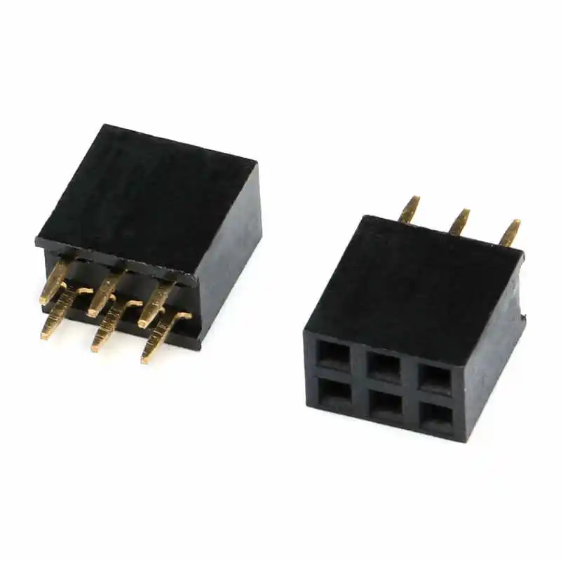 Pitch 2.54mm Dual Row Female Header, Female Connector, 2*2P/3/4/5/6/8/10P/12P/20P/40P