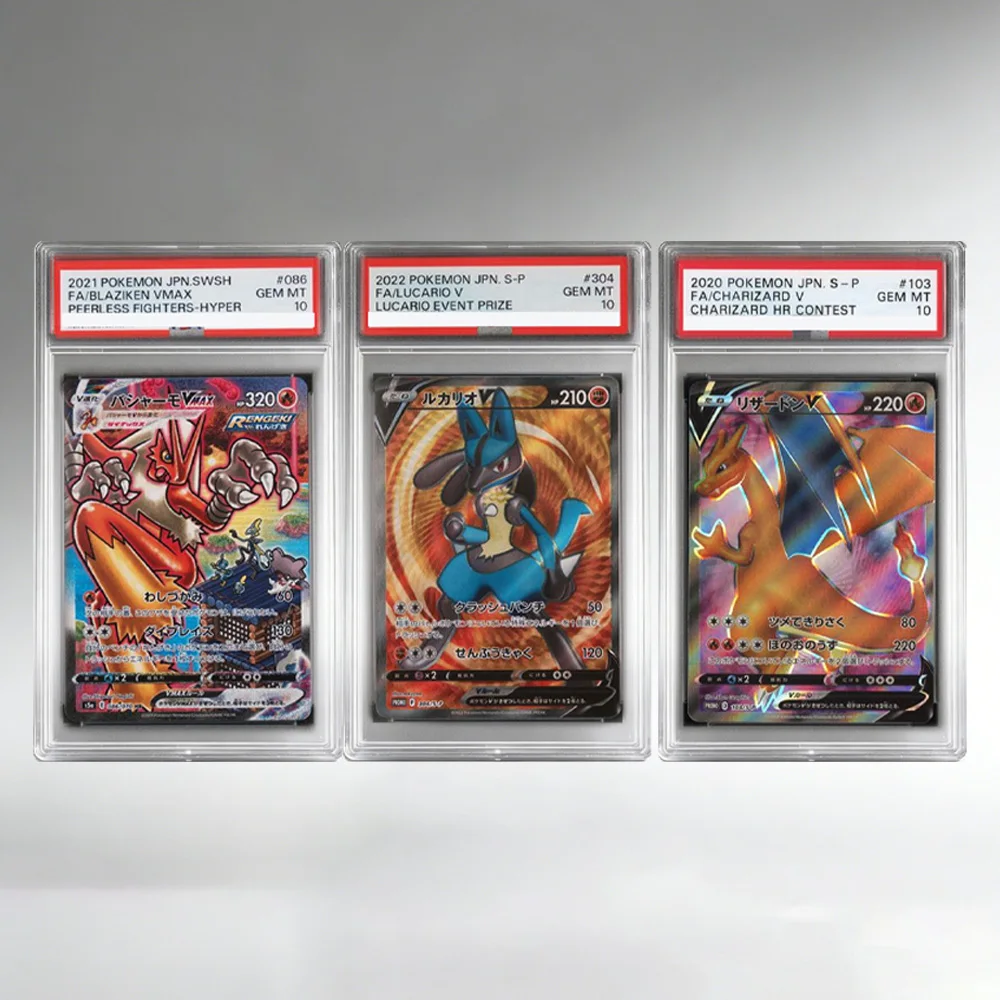 

Self-Made PTCG Anime Card Japanese BLAZIKEN LUCARIO GEM MT Game Card 10Points Rating Card High Quality Replica Card Trading Card