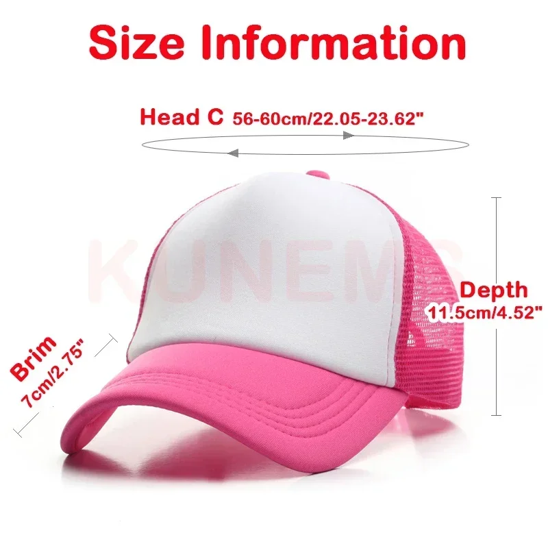 KUNEMS Custom LOGO Sponge Baseball Cap for Women and Men DIY Print Sun Hat Custom Embroidery Text Design Trucker Mesh Hat Unisex