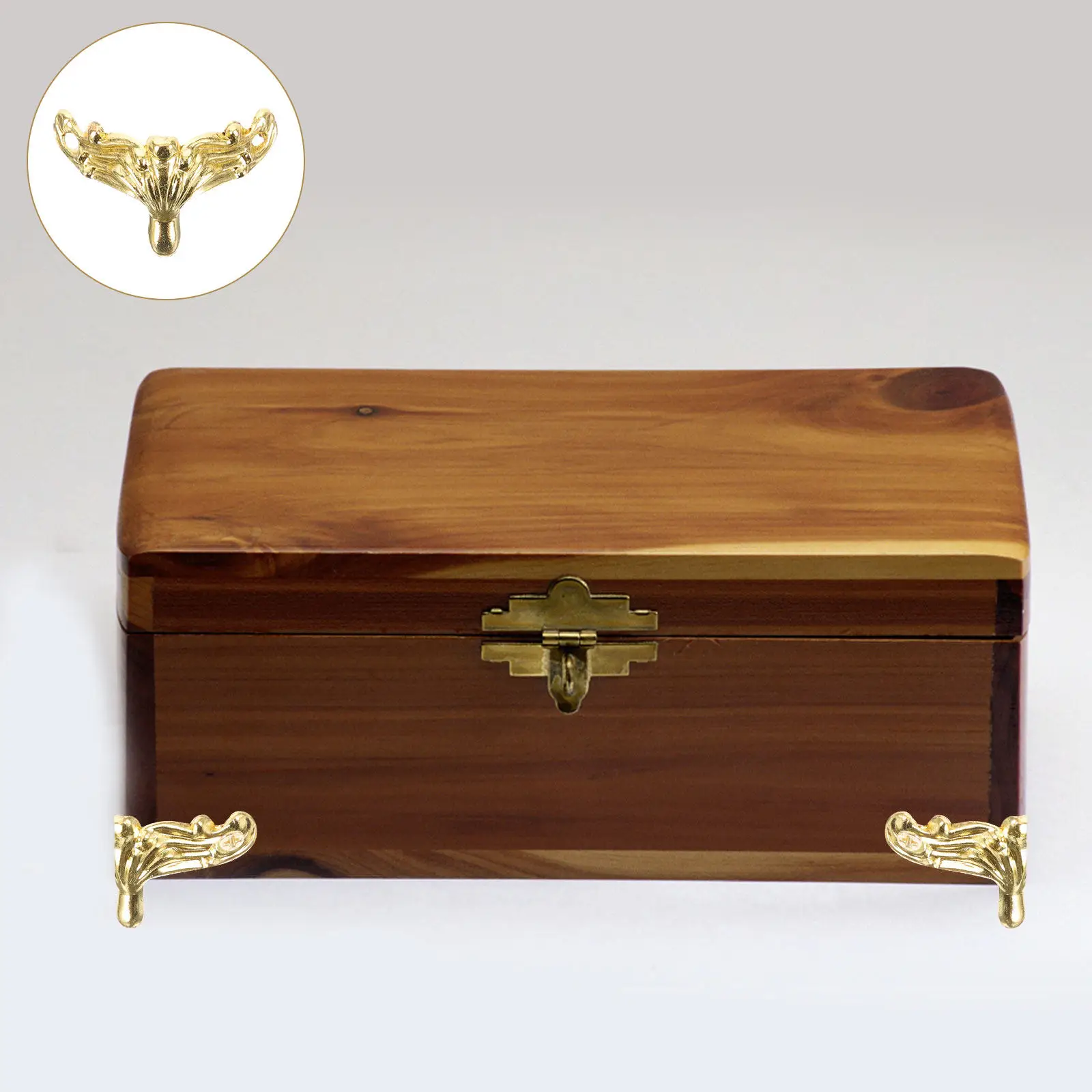 20Pcs Gold Small Retro Furniture Legs High Hardness Zinc Alloy Protective Box Feet for Wooden Crates Jewelry Boxes Home Decor