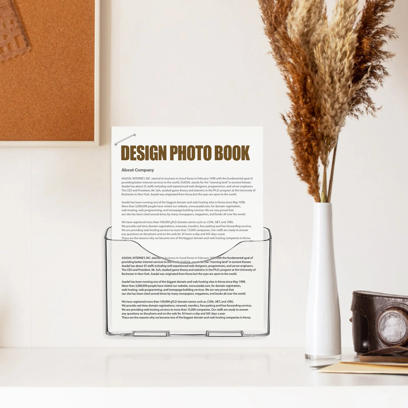 

2Pcs Acrylic Brochure Stand Clear Display Holder Desktop Wall-Mount Document Organizer Pamphlet Magazine Holder