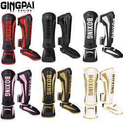 1 Pair High-Quality Boxing Shin Guards Ankle Protector MMA Muay Thai Training Leg Warmers Light Kicking Shin Pads Leg Guard