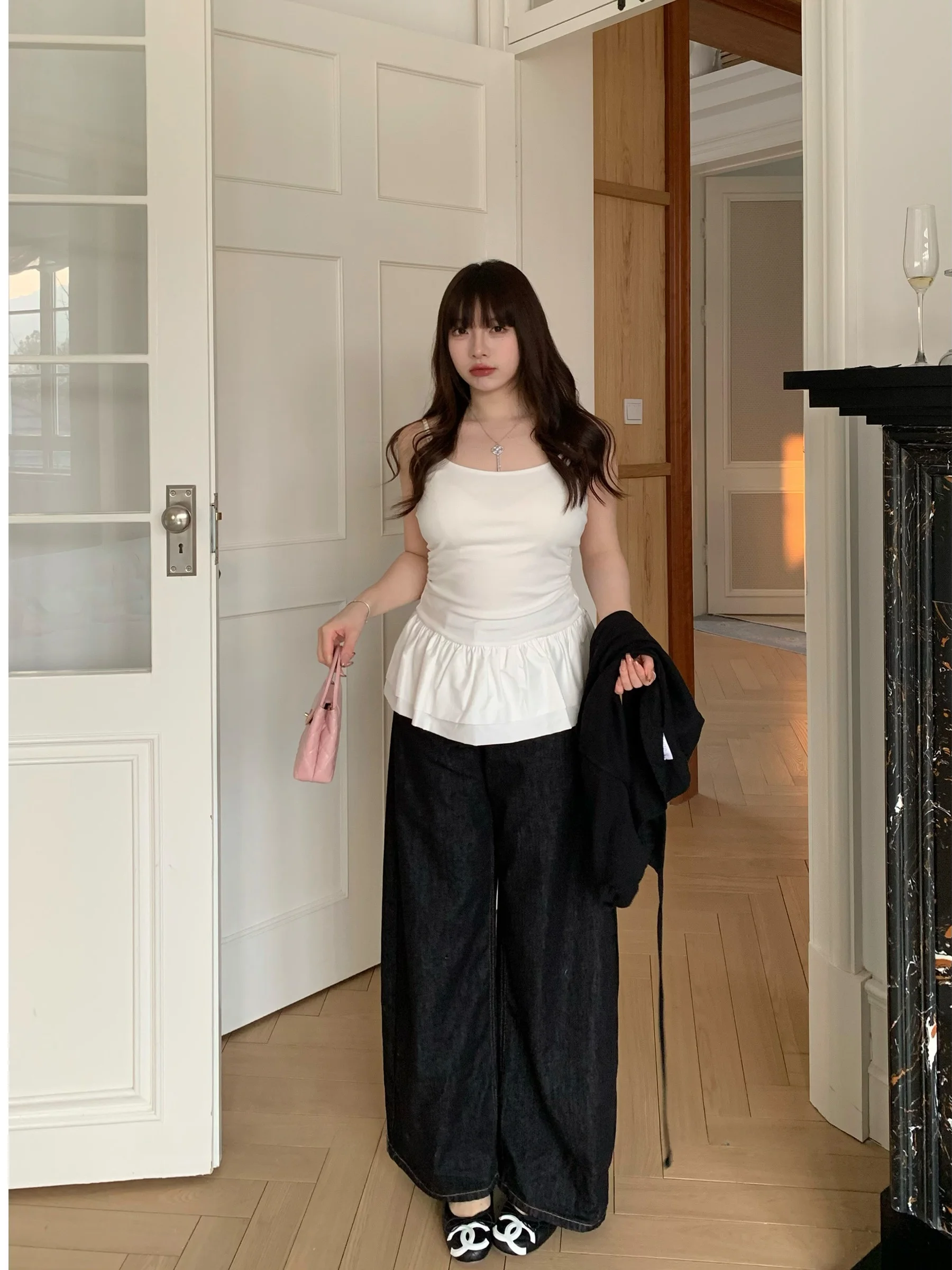 

Ulovely Denim Wide Leg Jeans Women's Elastic Waist plus Size Conceal Mea Loose Fit Spring Cotton Jeans plus Size Women