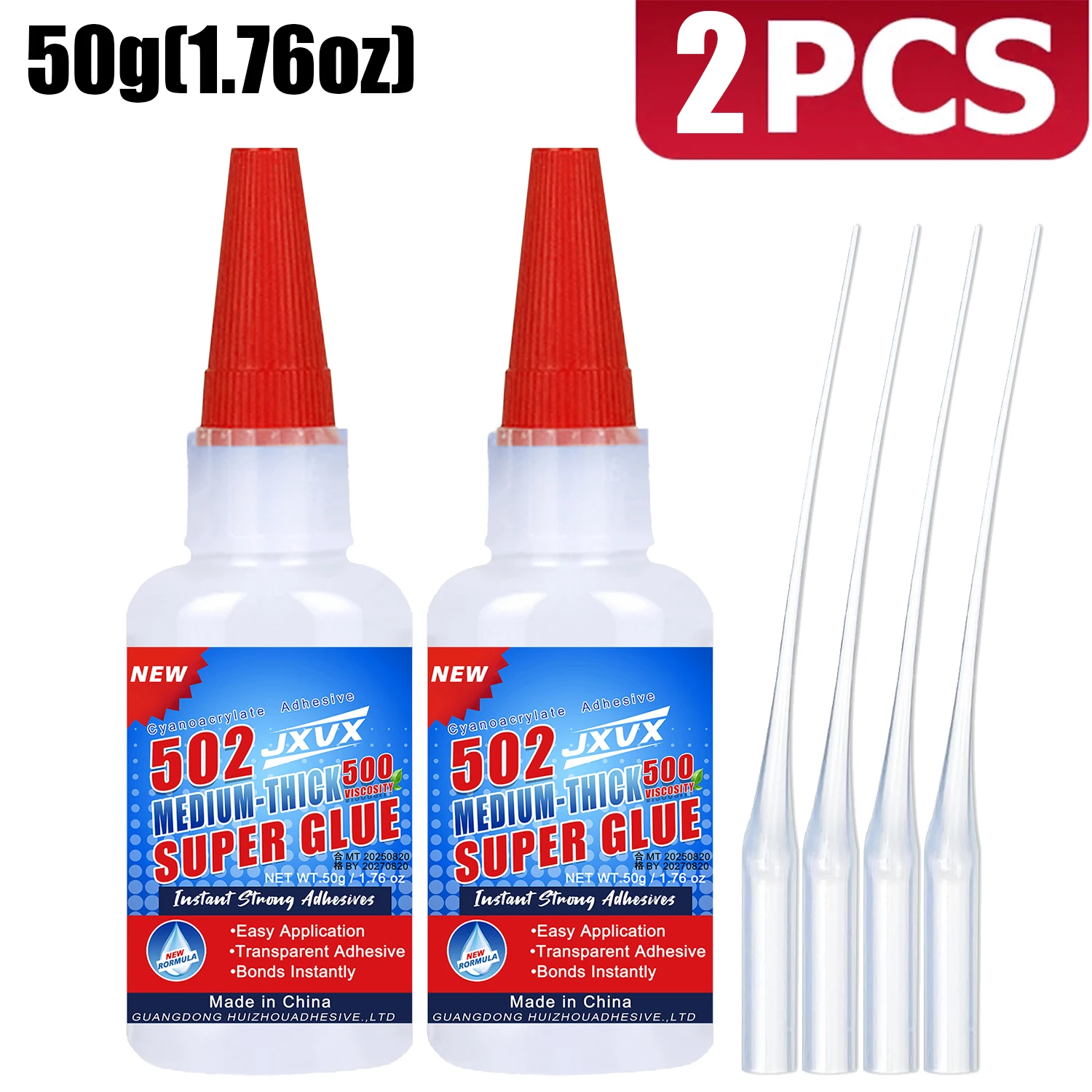 50 g Professional 502 Superlijm Extra sterke sneldrogende cyanoacrylaatlijm voor hardware, kunststof, metaal, auto's, hout, glas, hobby's, secondenlijm met waterdichte distributie.