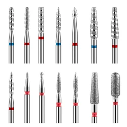 2pcs Nail Drill Bits Diamond Milling Cutter for Manicure Pedicure Cuticle Care Gel Polish Cleanup Sanding Remove Acrylic Gel