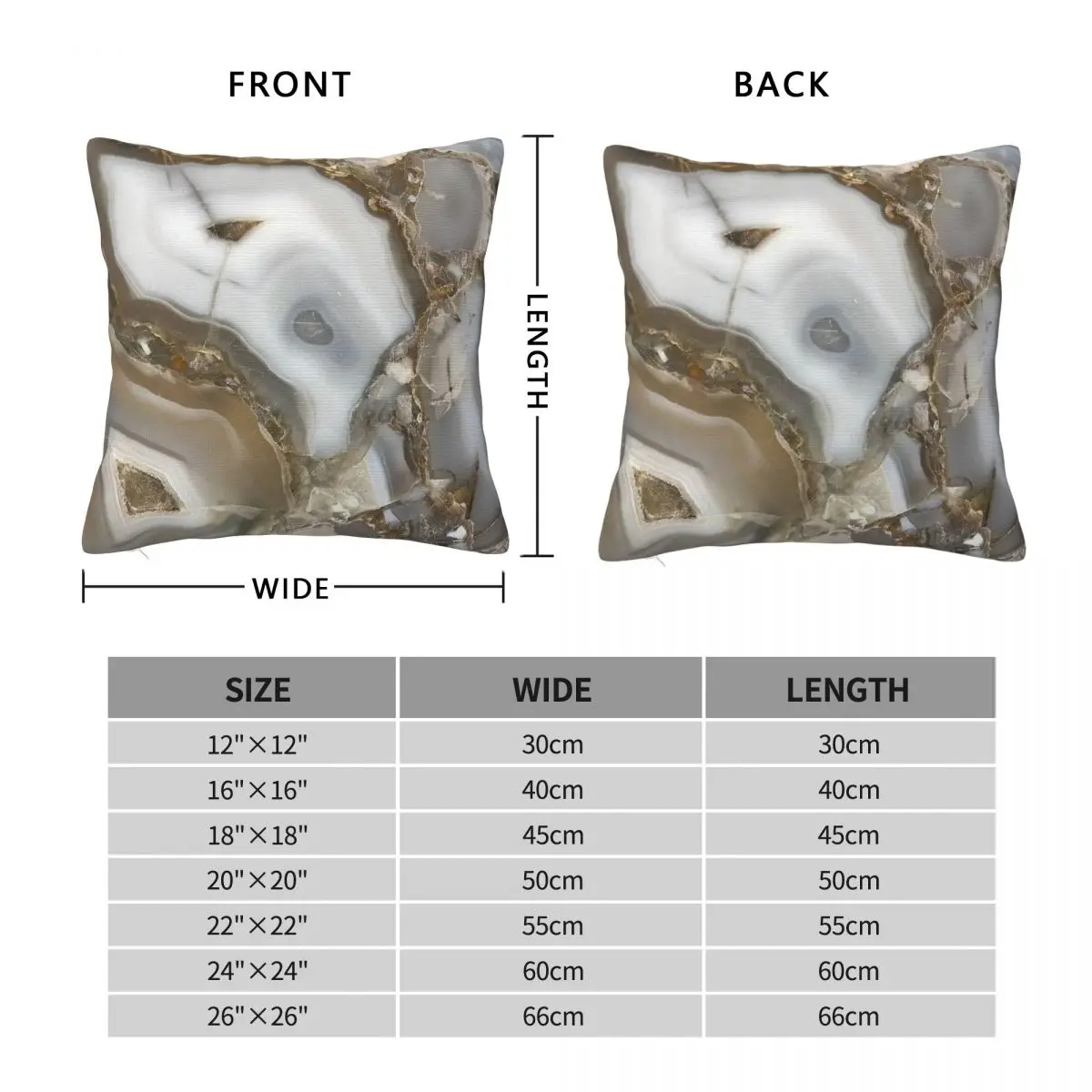 Agate Geode Compilation Pillowcase Polyester Linen Velvet Printed Zip Decorative Bed Cushion Cover