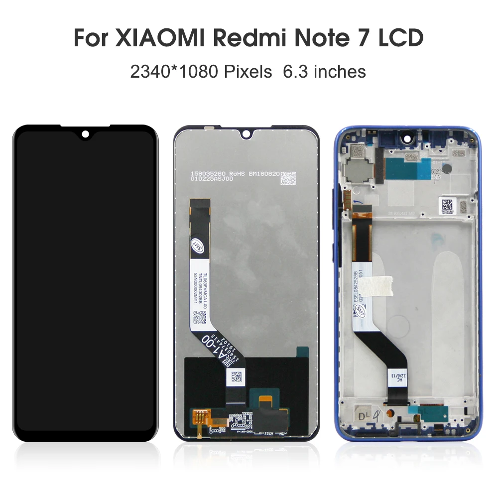 6.3\'\'For Xiaomi Redmi Note 7 For  Redmi Note 7 Pro M1901F7G LCD Display Touch Screen Digitizer Assembly Replacement