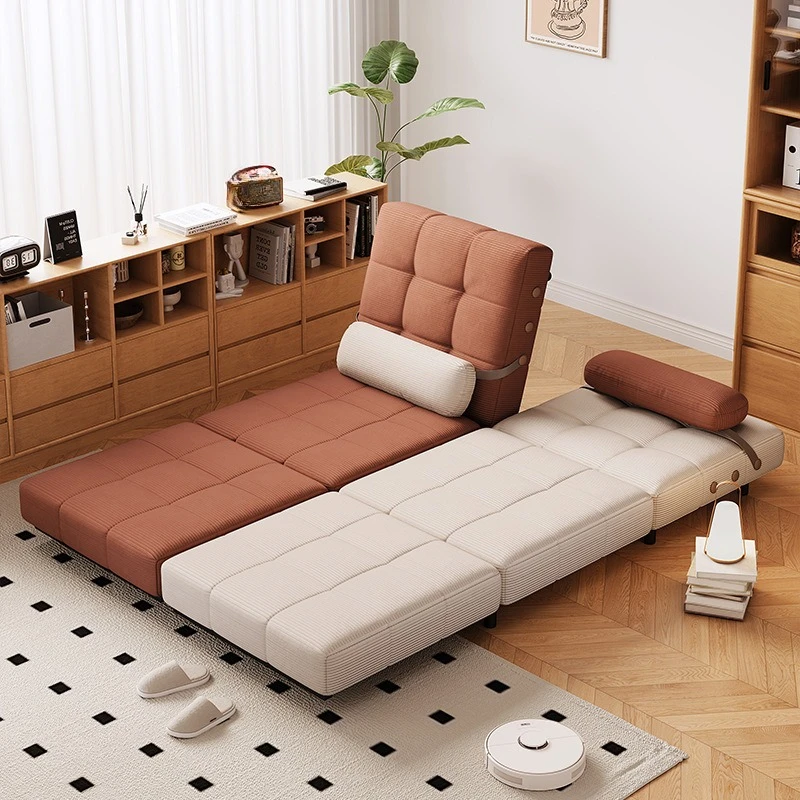 Retro Single Foldable Simple Small Apartment Bed Retractable Living Room Multi-functional Dual-use