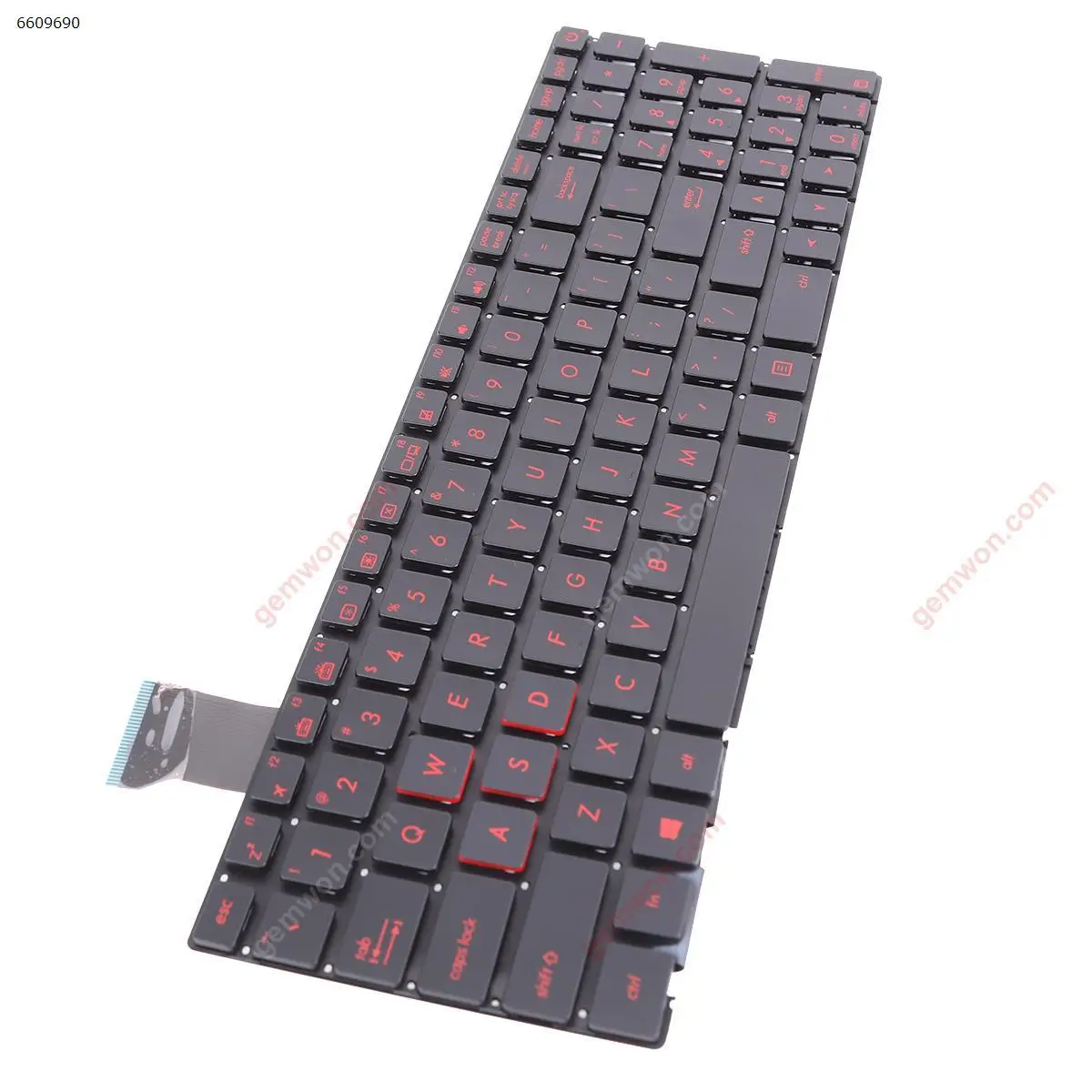 US Laptop Keyboard for ASUS G552V G552VW G552VX FZ50JX GL752VW GL552 Black with Backlit & Red Printing