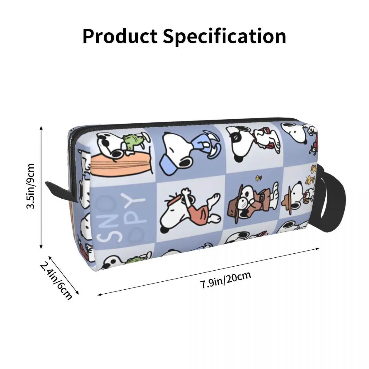 Snoopy Pattern Cosmetic Bag Women Makeup Bags Cartoon Travel Water Resistant Toiletry Bag Organizer Merch